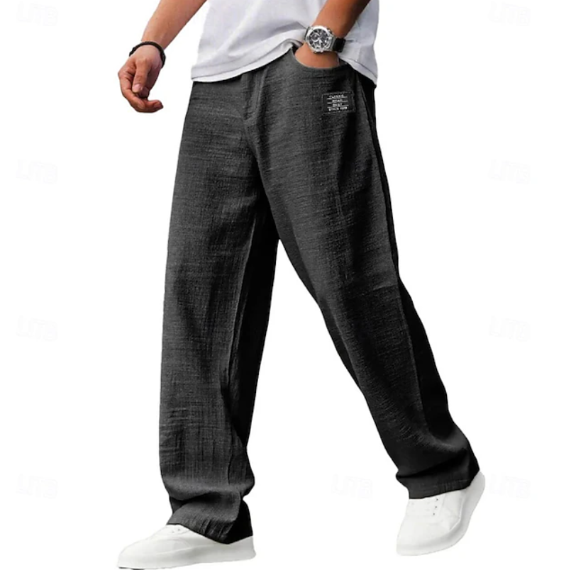 Men's Linen Pants | Relaxed Fit Straight Leg Breathable