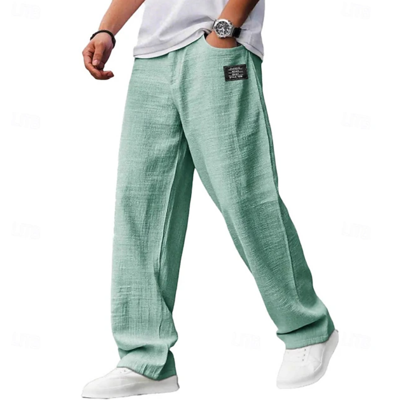 Men's Linen Pants | Relaxed Fit Straight Leg Breathable