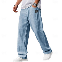 Men's Linen Pants | Relaxed Fit Straight Leg Breathable