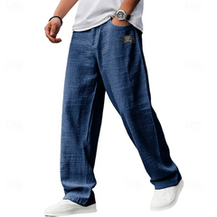 Men's Linen Pants | Relaxed Fit Straight Leg Breathable