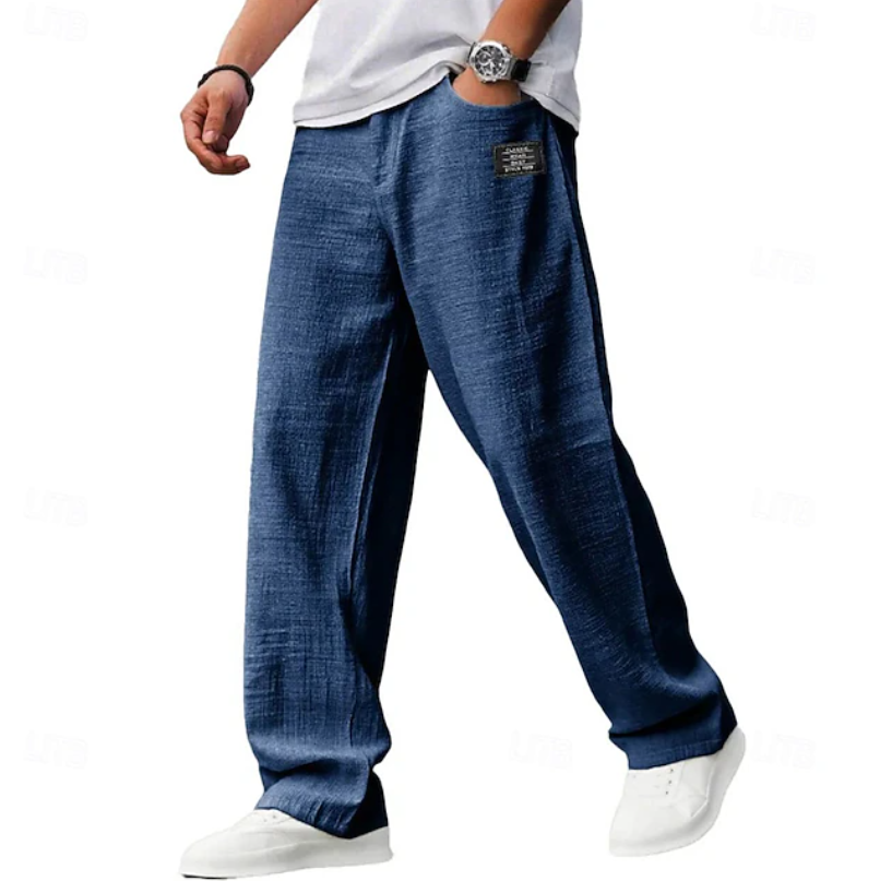 Men's Linen Pants | Relaxed Fit Straight Leg Breathable