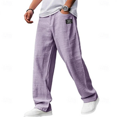 Men's Linen Pants | Relaxed Fit Straight Leg Breathable