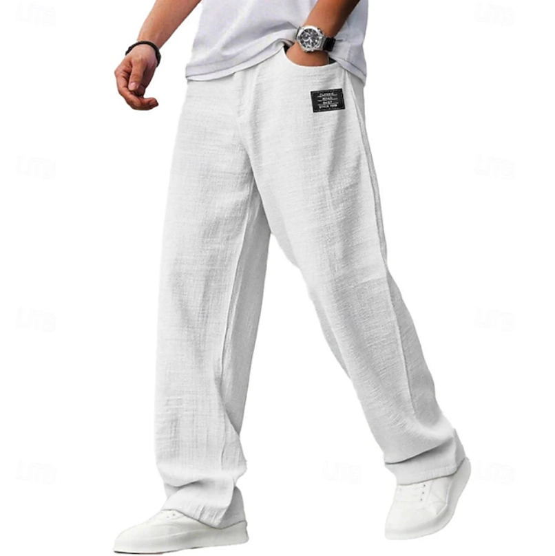 Men's Linen Pants | Relaxed Fit Straight Leg Breathable