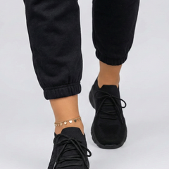 Women's Sneakers | Knit Upper Lace-Up Low-Top Textured Sole