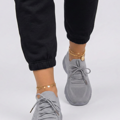 Women's Sneakers | Knit Upper Lace-Up Low-Top Textured Sole