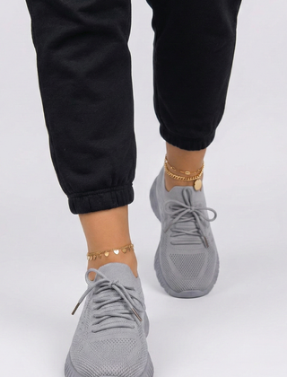 Women's Sneakers | Knit Upper Lace-Up Low-Top Textured Sole