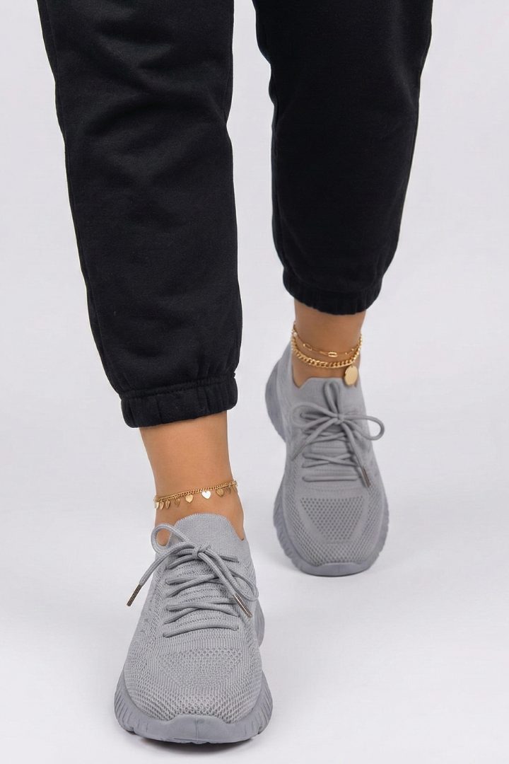 Women's Sneakers | Knit Upper Lace-Up Low-Top Textured Sole