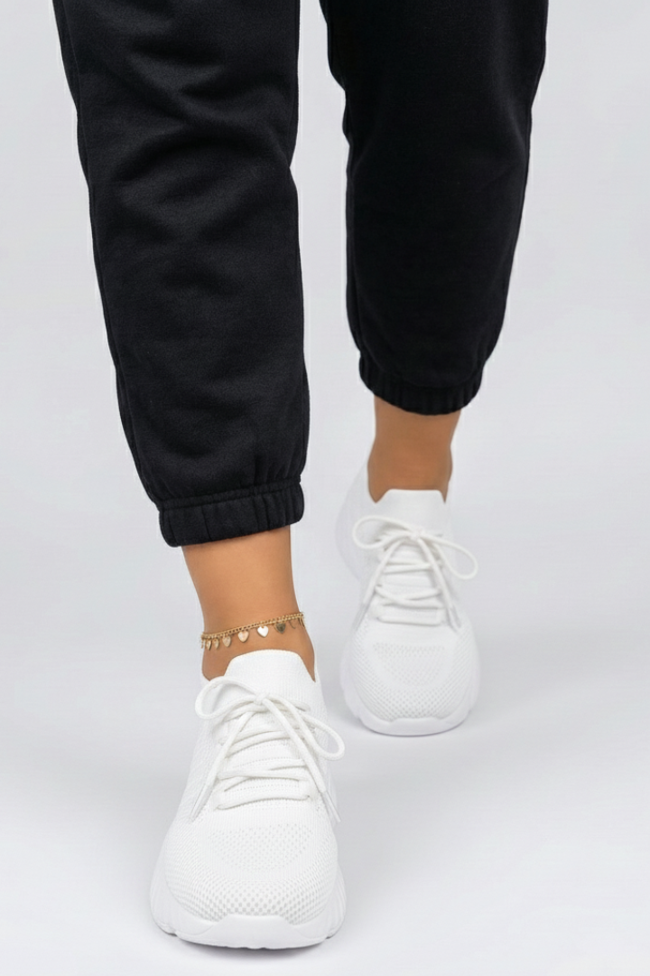 Women's Sneakers | Knit Upper Lace-Up Low-Top Textured Sole