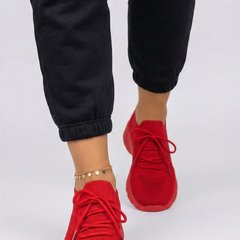 Women's Sneakers | Knit Upper Lace-Up Low-Top Textured Sole