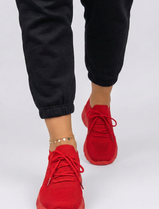 Women's Sneakers | Knit Upper Lace-Up Low-Top Textured Sole
