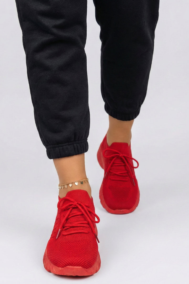 Women's Sneakers | Knit Upper Lace-Up Low-Top Textured Sole