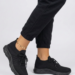 Women's Sneakers | Knit Upper Lace-Up Low-Top Textured Sole