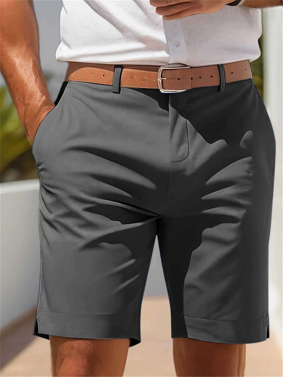 Men's Tailored Shorts | Regular Fit Woven Functional Pockets