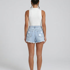 Women's Mini Shorts | Distressed Denim High Waist