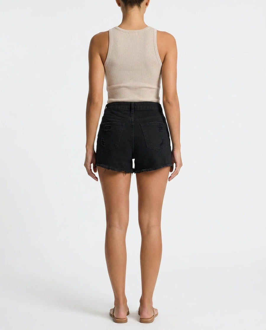 Women's Mini Shorts | Distressed Denim High Waist
