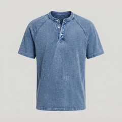 Men's Henley | Short Sleeve Denim Button Placket