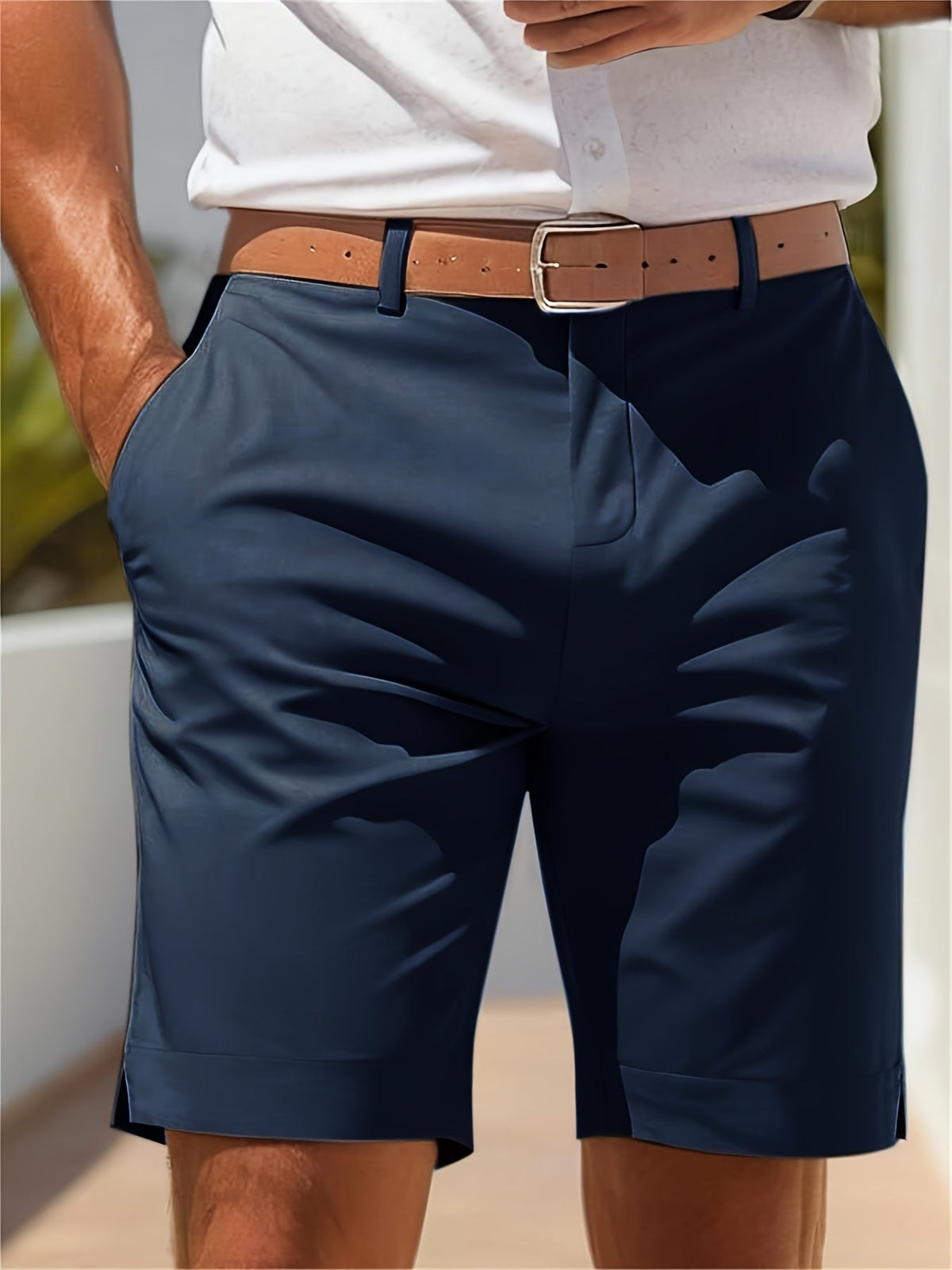 Men's Tailored Shorts | Regular Fit Woven Functional Pockets