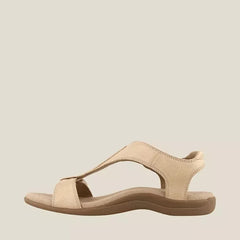 Women's Slide | T-Strap Arch Support Leather Cushioned