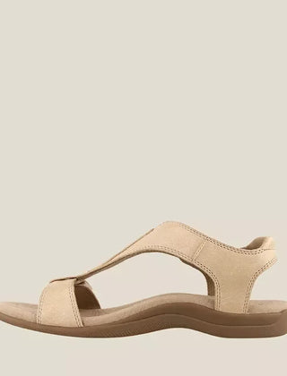 Women's Slide | T-Strap Arch Support Leather Cushioned