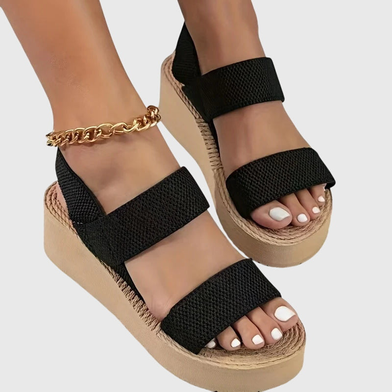 Women's Platform Sandals | Open Toe Mesh Velcro Slingback