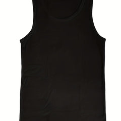 Men's Singlet Top | Crew Neck Knit Sleeveless Stretch