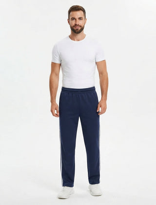 Men's Track Pants | Drawstring Waist Side Stripe Relaxed Fit