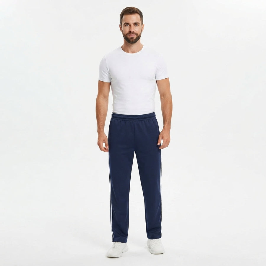 Men's Track Pants | Drawstring Waist Side Stripe Relaxed Fit