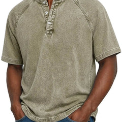 Men's Henley | Short Sleeve Denim Button Placket