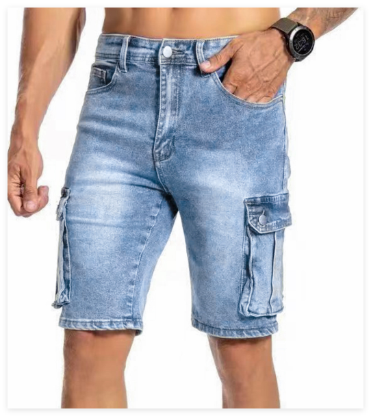 Men's Tailored Shorts | Knee Length Cargo Denim