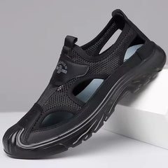 Sandals For Men | Closed Toe Mesh Slip-On Cushioned Sole