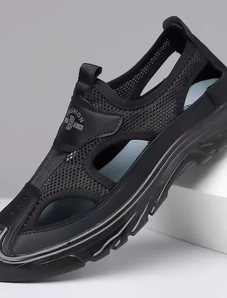 Sandals For Men | Closed Toe Mesh Slip-On Cushioned Sole