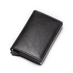 Sleek aluminum men's wallet with RFID protection and a durable money clip.