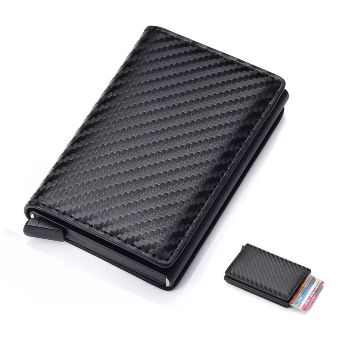 Ideal gift for men: aluminum RFID blocking wallet with a secure money clip.