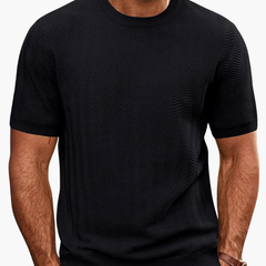 Essential men's round neck tee, a comfortable casual top for everyday. Features a versatile relaxed fit.