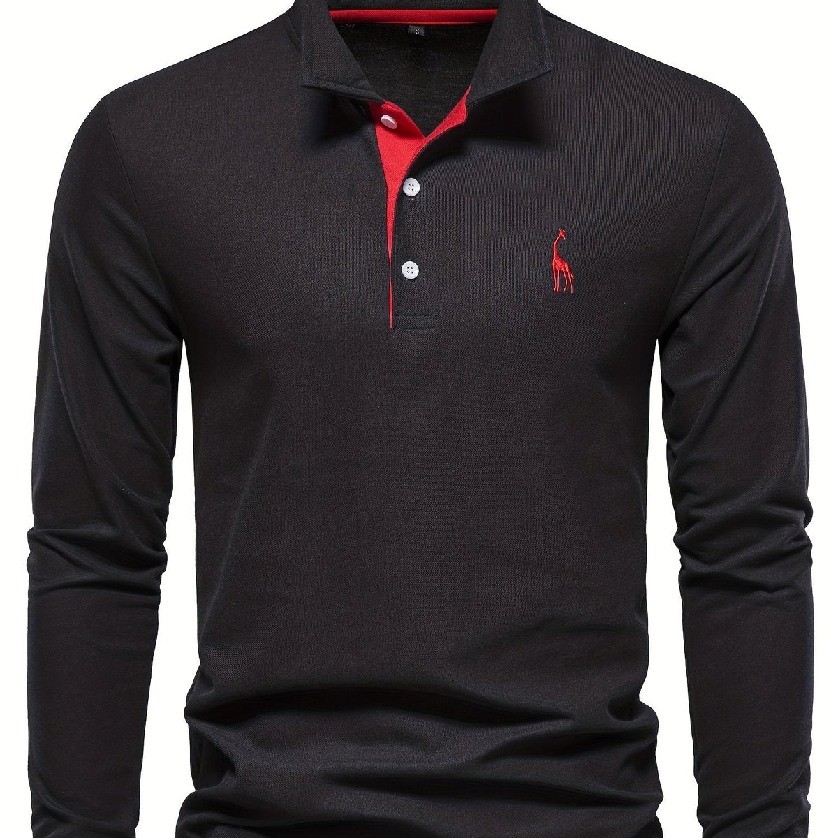 Folded men's long sleeve polo, ready for versatile casual wear & men's everyday fashion.
