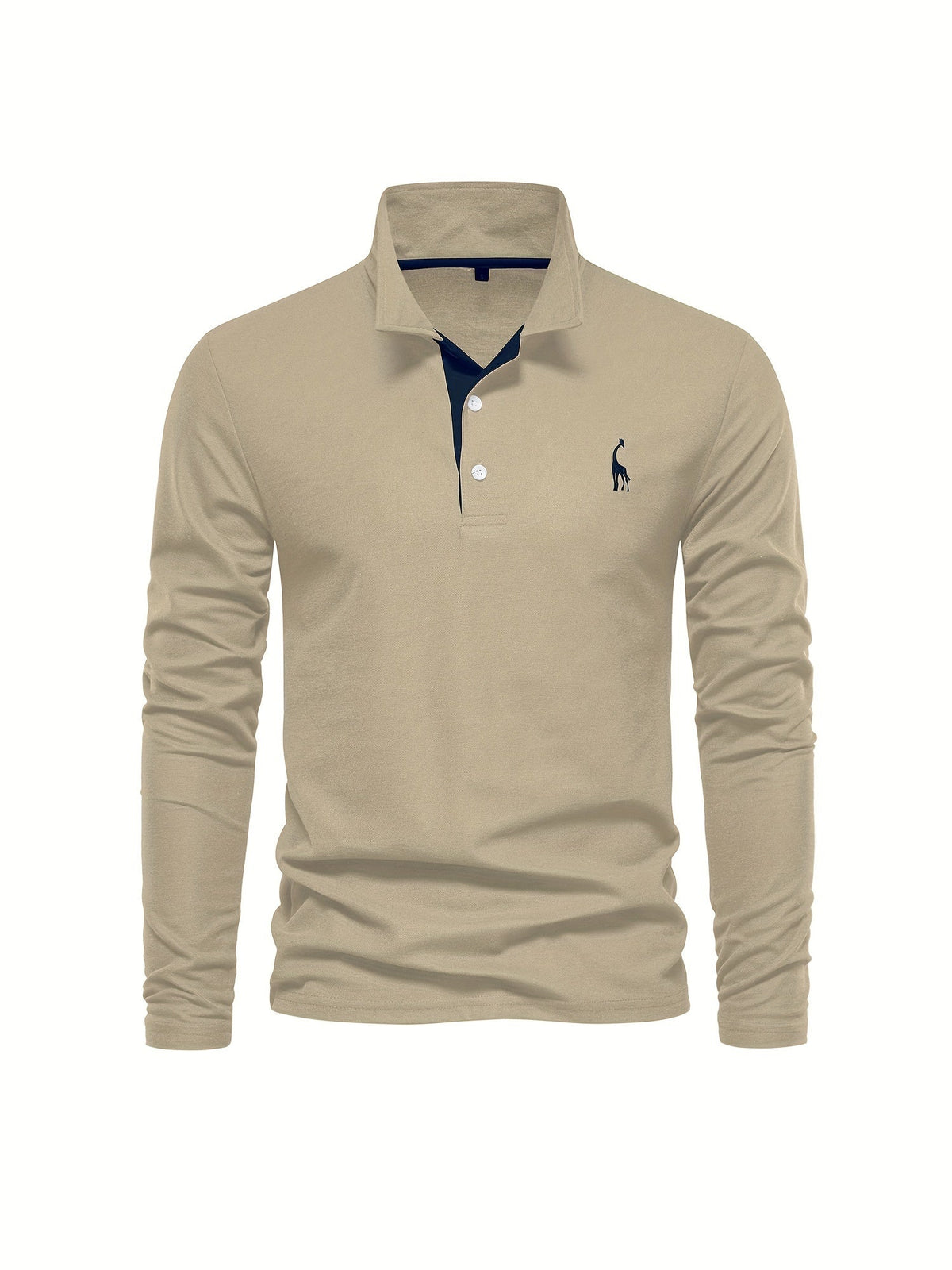 Grey comfortable men's long sleeve polo, ideal for casual wear & men's everyday fashion.