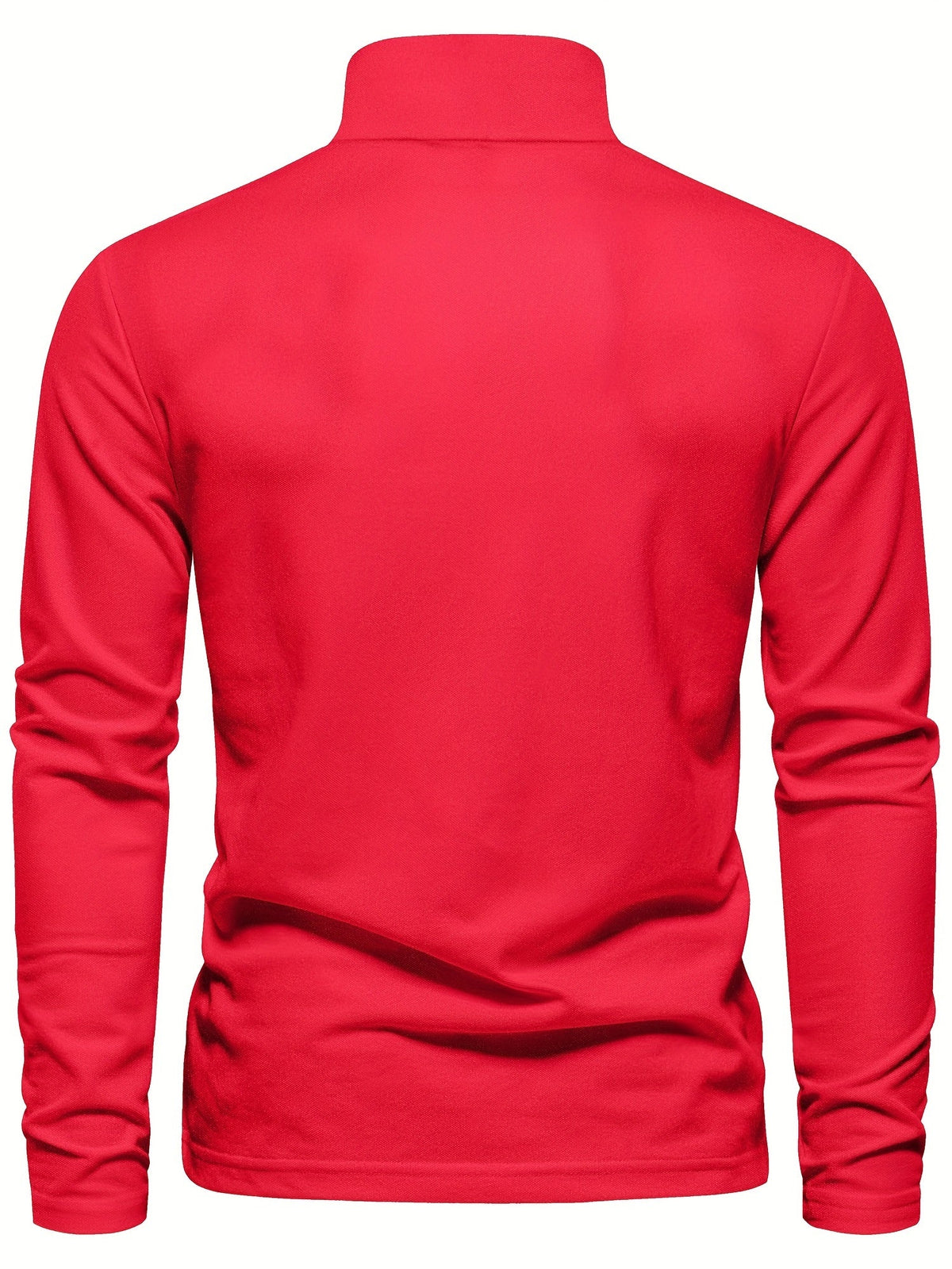 Detail of the classic collar on a versatile men's long sleeve polo, a stylish top.