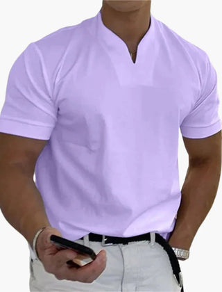 Men's Linen Shirt | V-Neck Short Sleeve Relaxed Fit