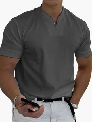 Men's Linen Shirt | V-Neck Short Sleeve Relaxed Fit
