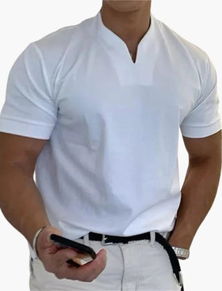 Men's Linen Shirt | V-Neck Short Sleeve Relaxed Fit