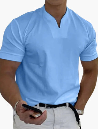 Men's Linen Shirt | V-Neck Short Sleeve Relaxed Fit