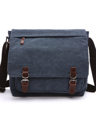 Spacious men's canvas crossbody bag, ideal for everyday carry, work, or travel, featuring durable construction.