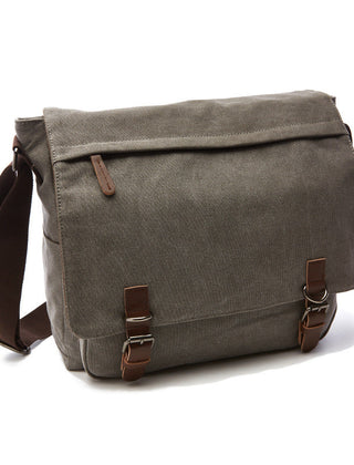 Practical men's canvas shoulder bag with adjustable strap and spacious compartments for versatile everyday and travel use.