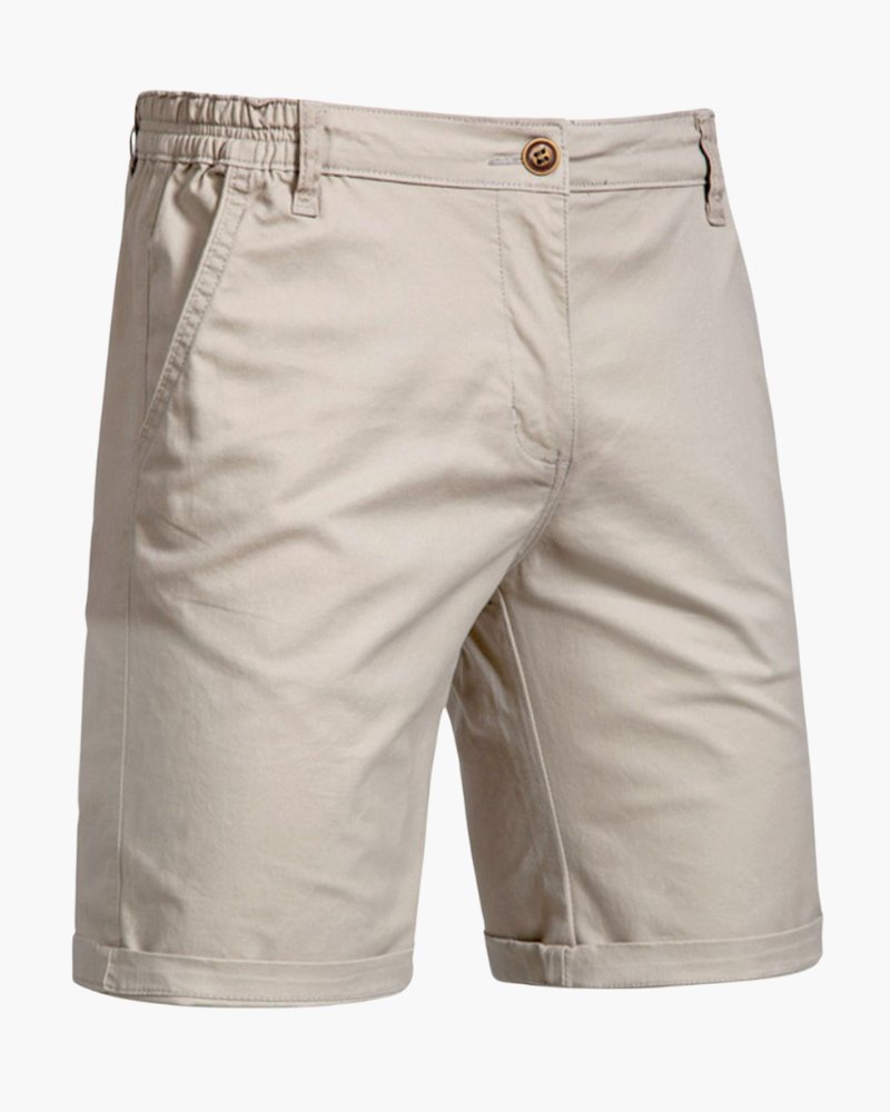 Men's smart casual chino shorts in versatile comfort fit. Perfect for summer everyday wear & tailored men's fashion.