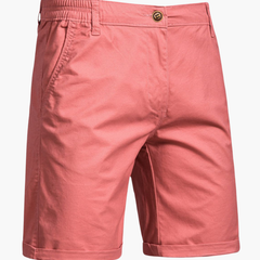Front view of versatile men's smart casual chino shorts. Great for summer everyday fashion & comfort.
