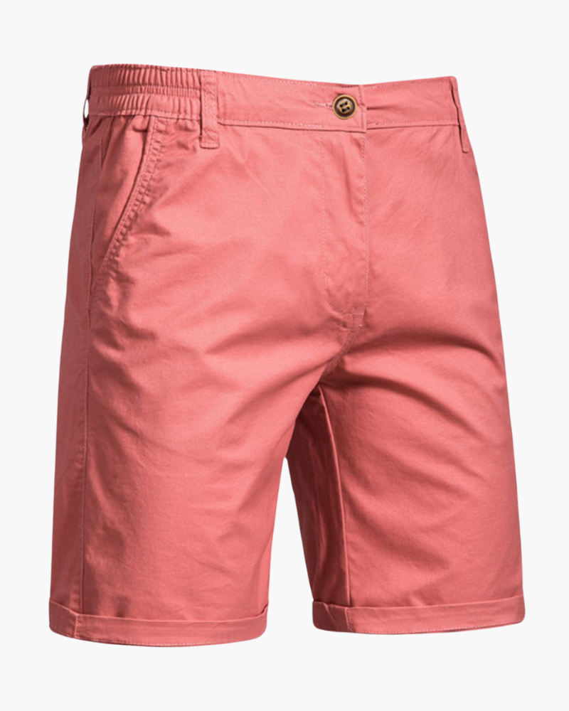 Front view of versatile men's smart casual chino shorts. Great for summer everyday fashion & comfort.