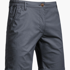 Comfortable waistline on men's smart casual chino shorts. Versatile for summer & everyday men's fashion.