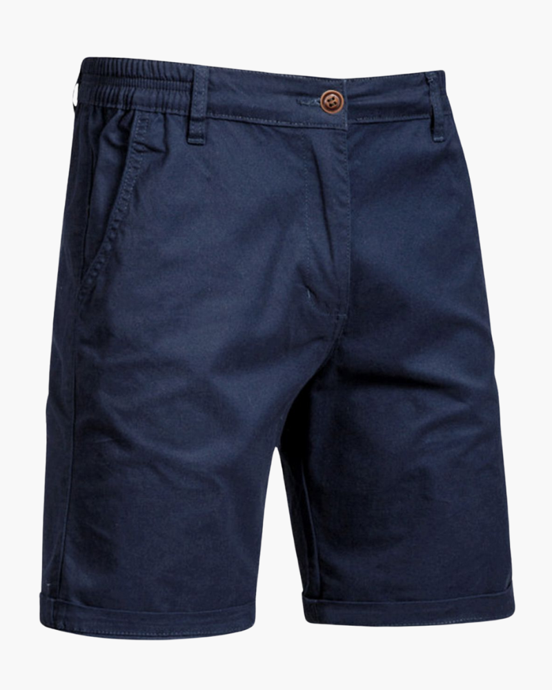 Men's smart casual chino shorts styled for summer. Perfect for everyday wear & versatile men's fashion.