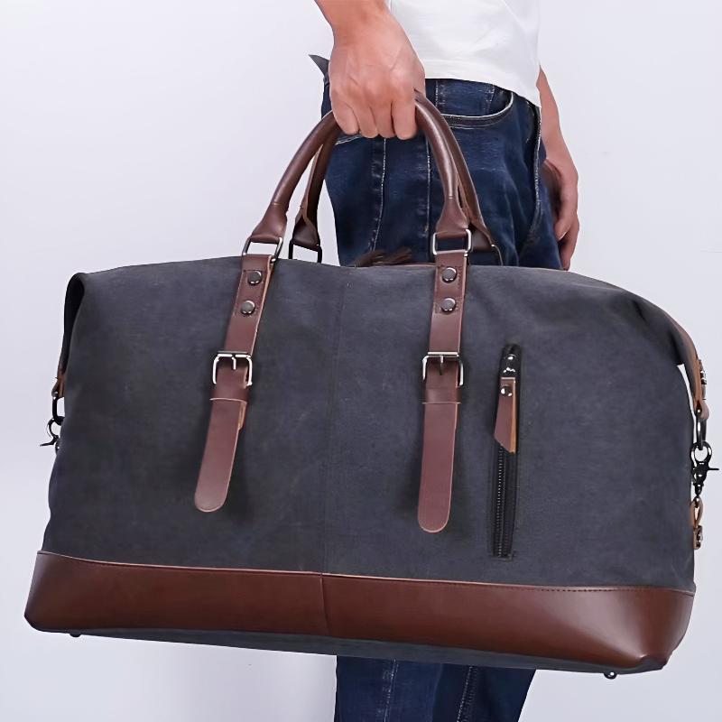 Men's Crossbody Bag | Canvas Leather Buckle Straps Shoulder Strap