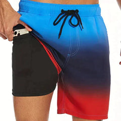 Men's Board Shorts | Drawstring Waist Printed Mid-Thigh